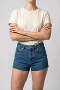 Short en jean femme NA-KD bleu taille haute – Taille 36