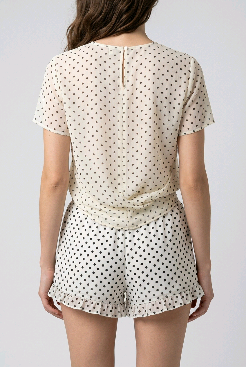 Short femme à pois NA-KD – Taille 38 – Short blanc élégant