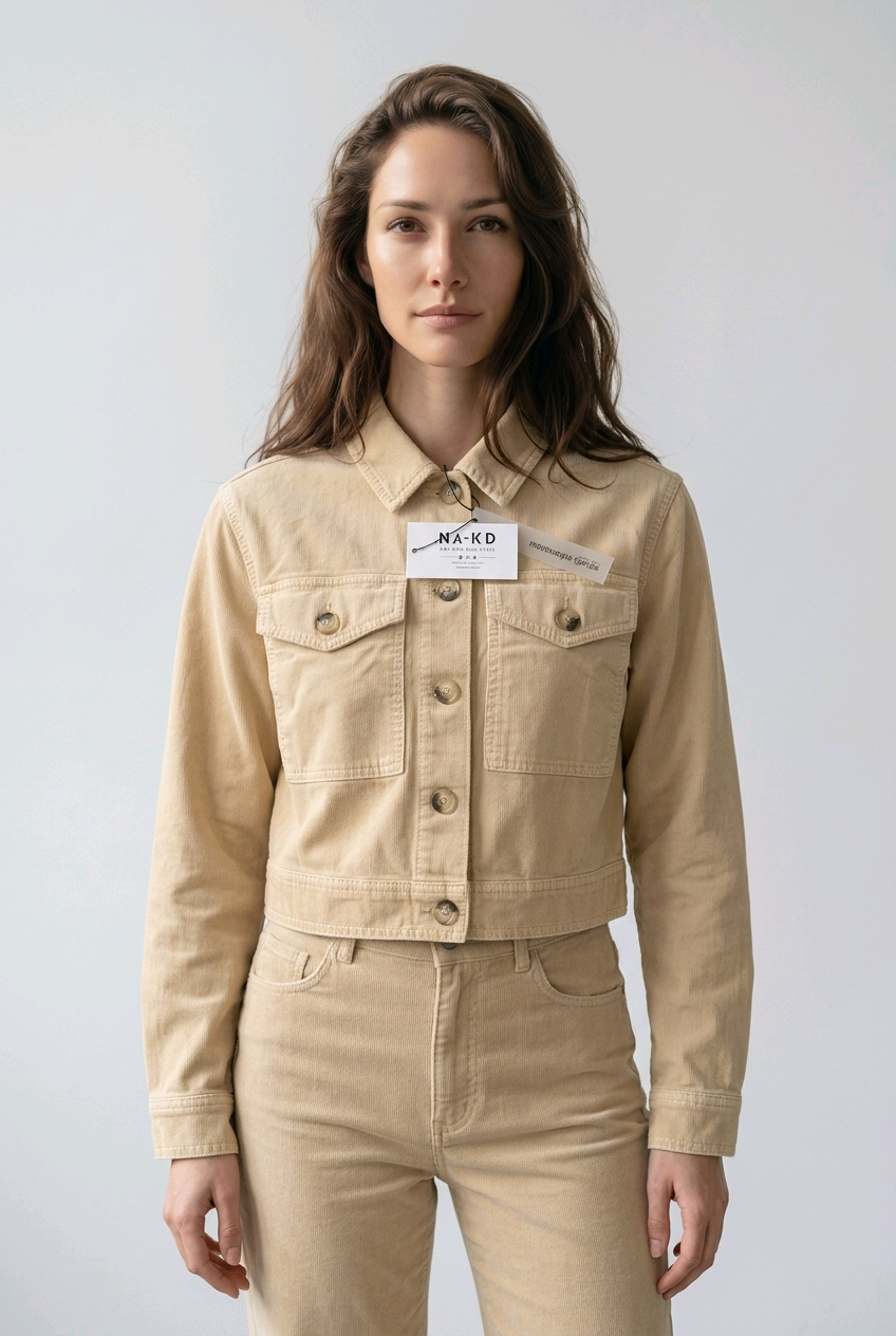 Veste femme beige NA-KD – Taille 32 – Veste courte élégante