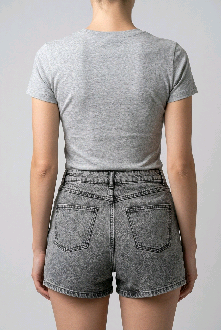 Short Jean Femme Gris Délavé NA-KD Taille 40 Tendance