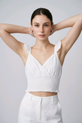 Top blanc femme NA-KD – Taille 38 – Crop Top élégant à bretelles